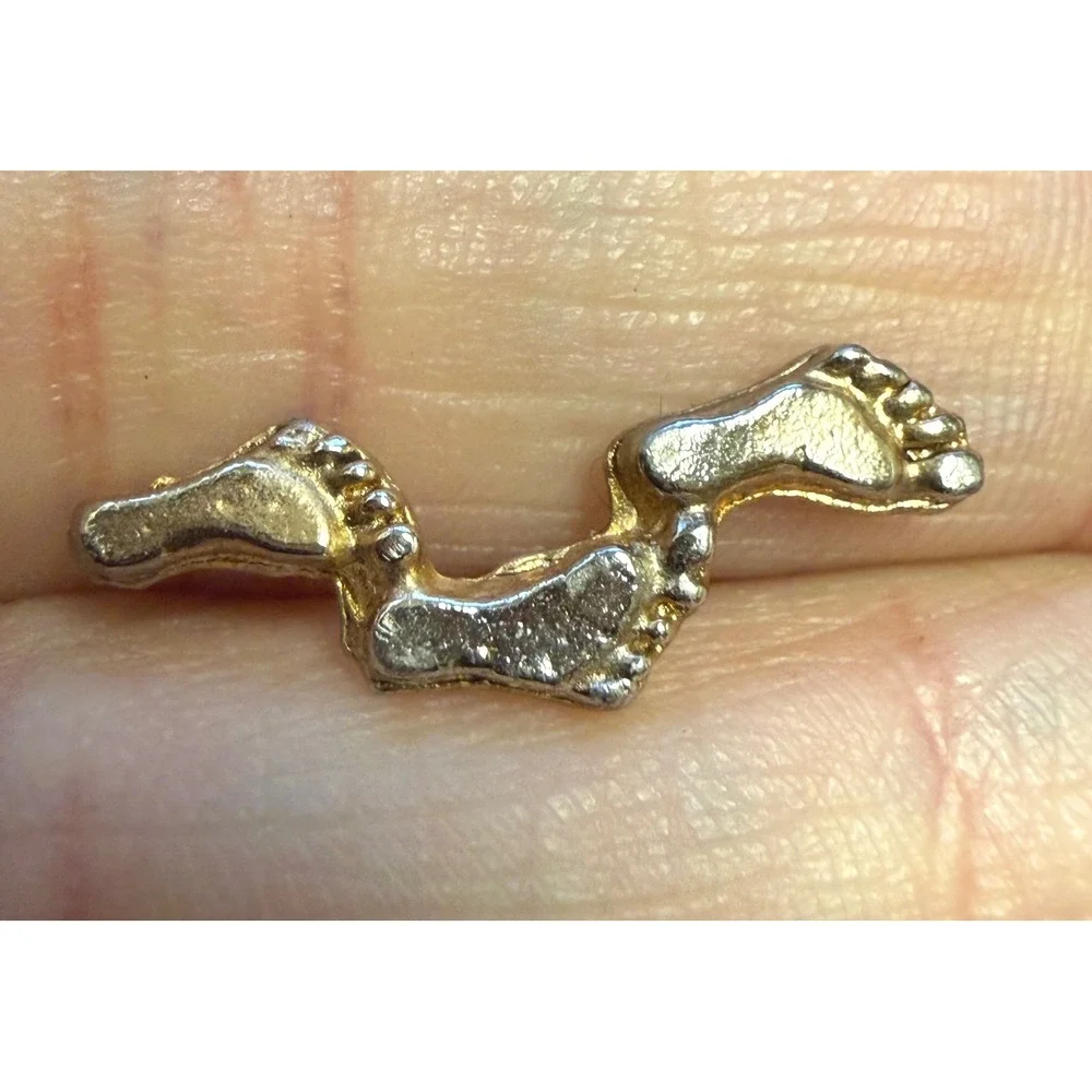 Vintage Footsteps Three Foot Lapel‎ Pin